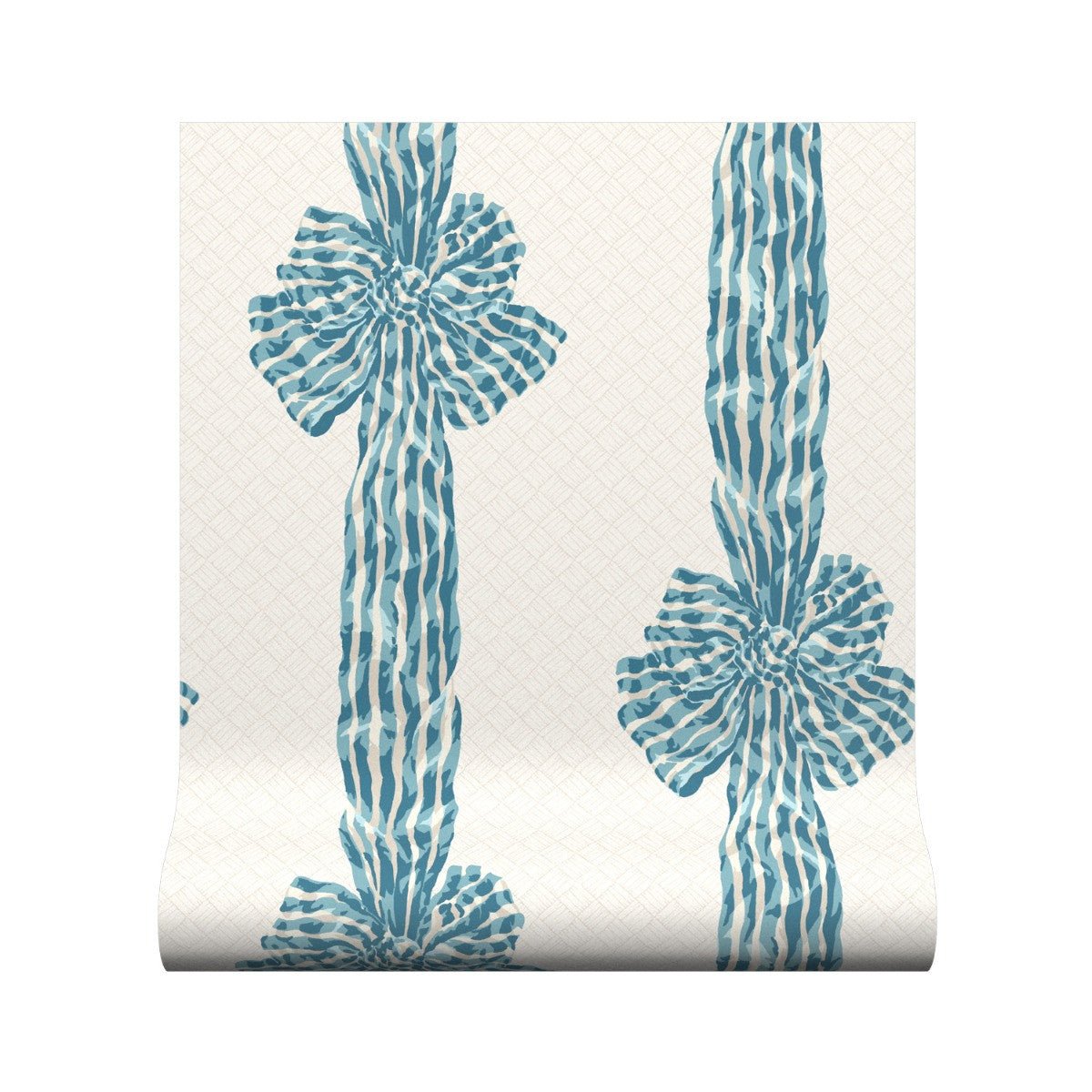 Knotted Sash Wallpaper - Aqua - Warner House - Premier Wallcovering