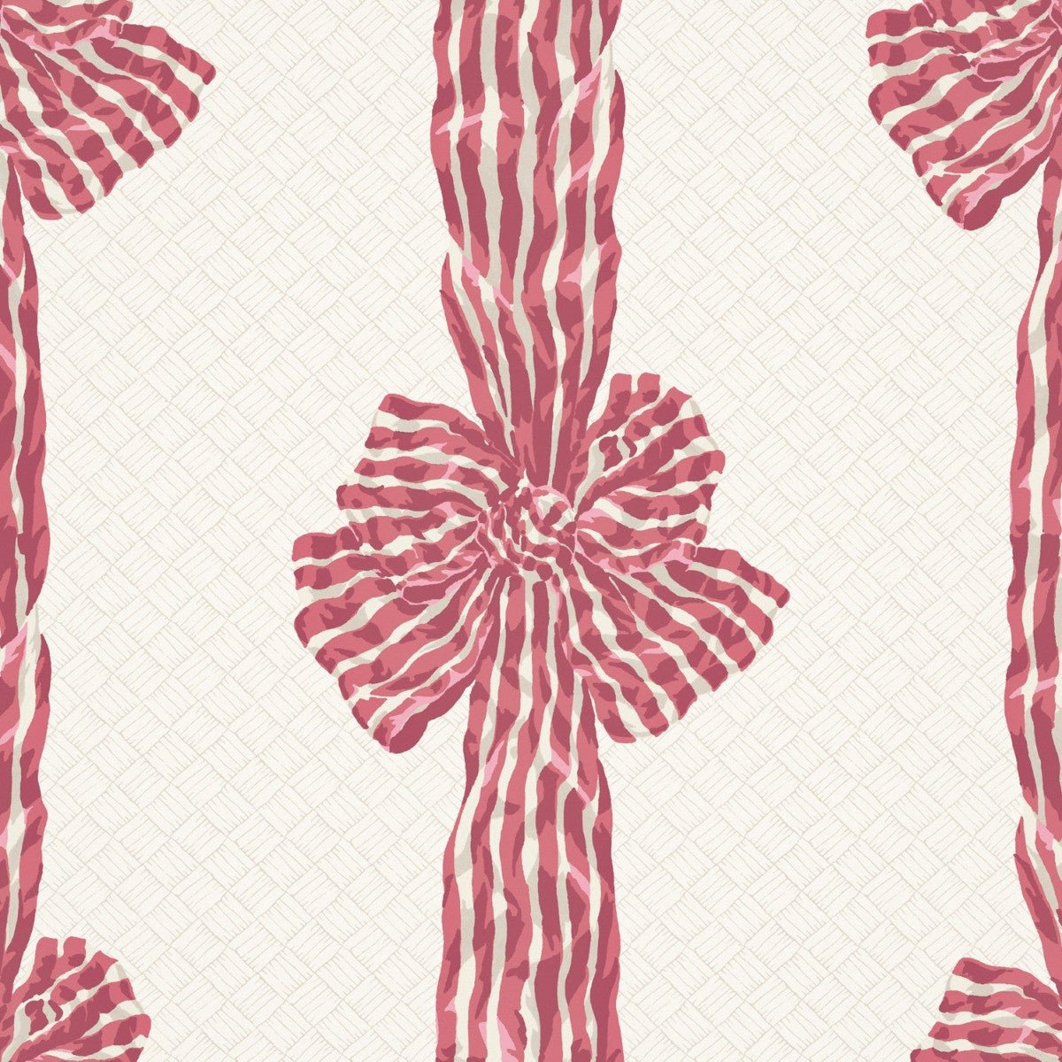 Knotted Sash Wallpaper - Red - Warner House - Premier Wallcovering