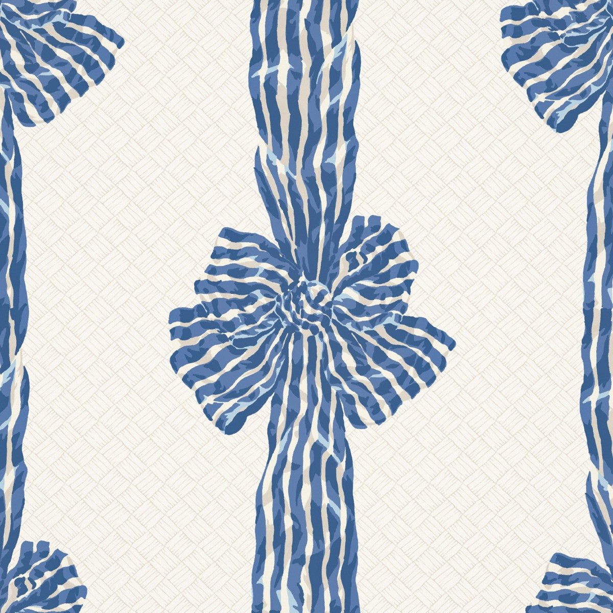 Knotted Sash Wallpaper - Blue - Warner House - Premier Wallcovering