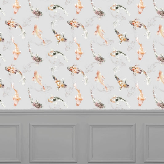 Koi Carp Wallpaper - Amber - Voyage Maison - KOICARP/WPO/AMB - Premier Wallcovering