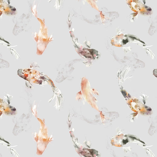 Koi Carp Wallpaper - Amber - Voyage Maison - KOICARP/WPO/AMB - Premier Wallcovering