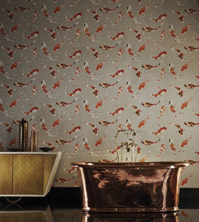Koi Wallpaper - Paprika - HMOW110903 - Harlequin - Premier Wallcovering