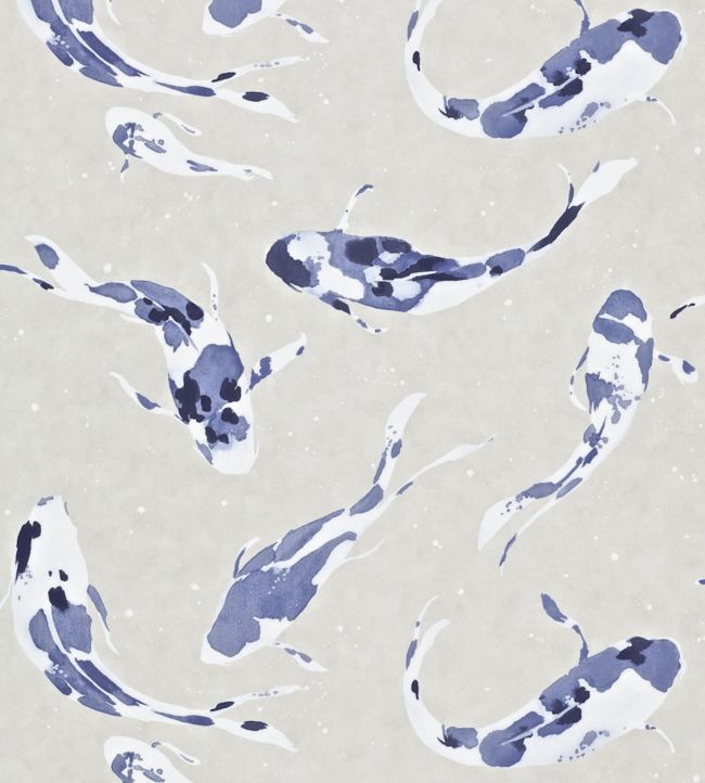 Koi Wallpaper - Indigo - HMOW110902 - Harlequin - Premier Wallcovering