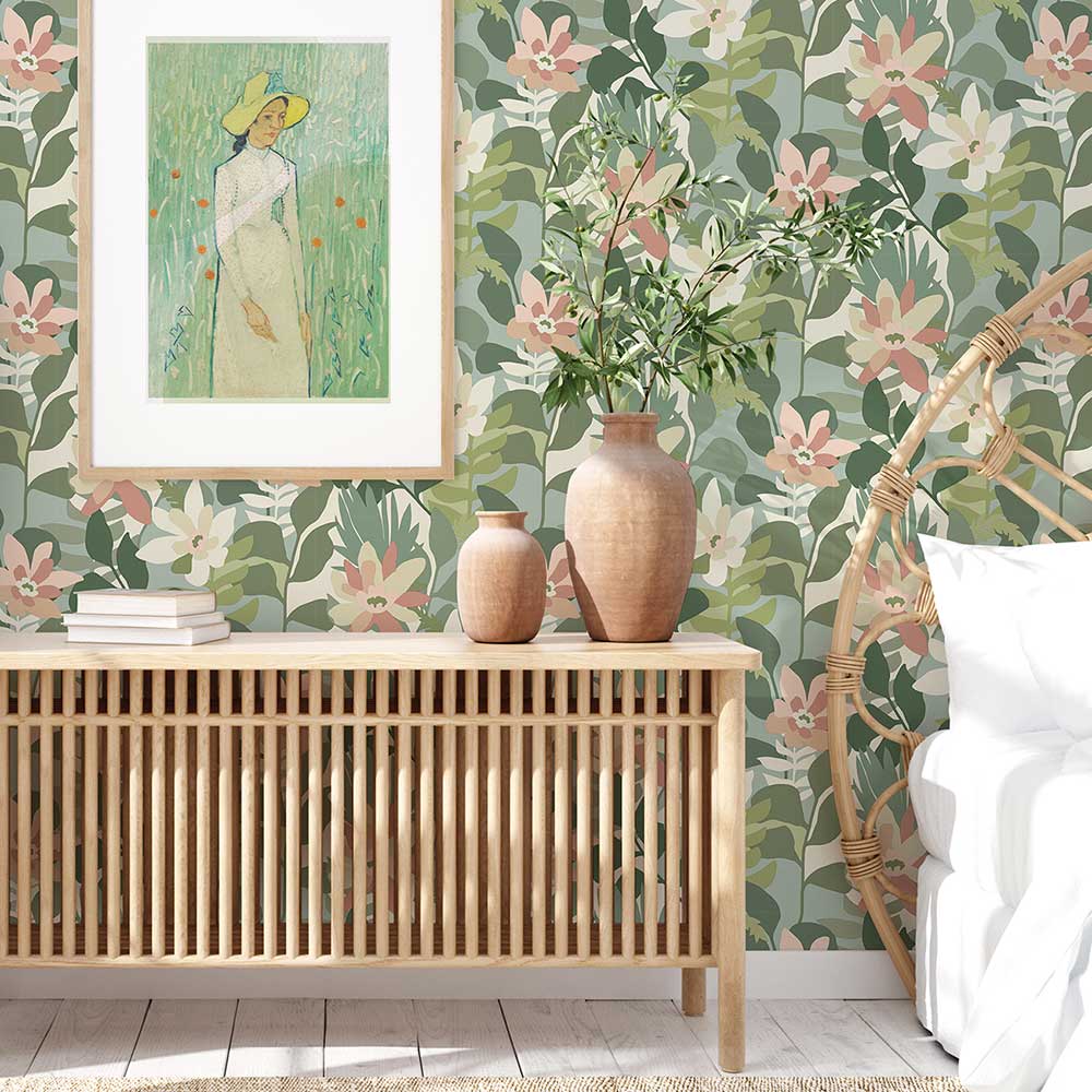 Koko Wallpaper - Green - A Street Prints - FD26452 - Premier Wallcovering