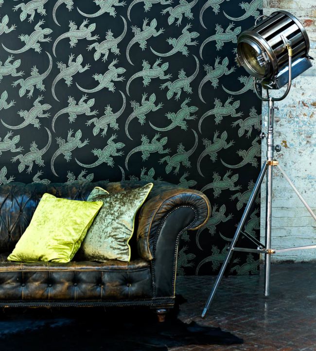 Komodo Wallpaper - Black/Silver - Osborne & Little - W6300-02 - Premier Wallcovering