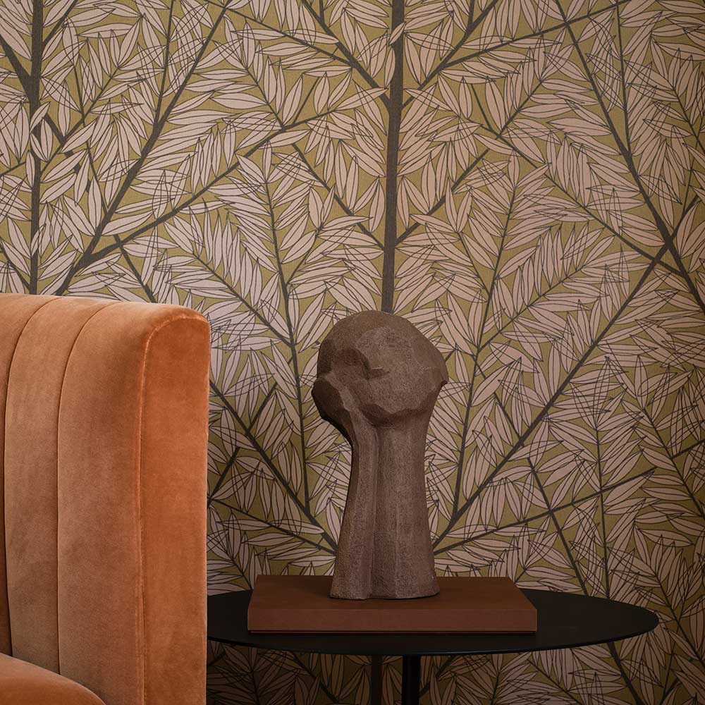 Korgpil Wall Panel Mural - Gold / Beige - Boråstapeter - 1958 - Premier Wallcovering