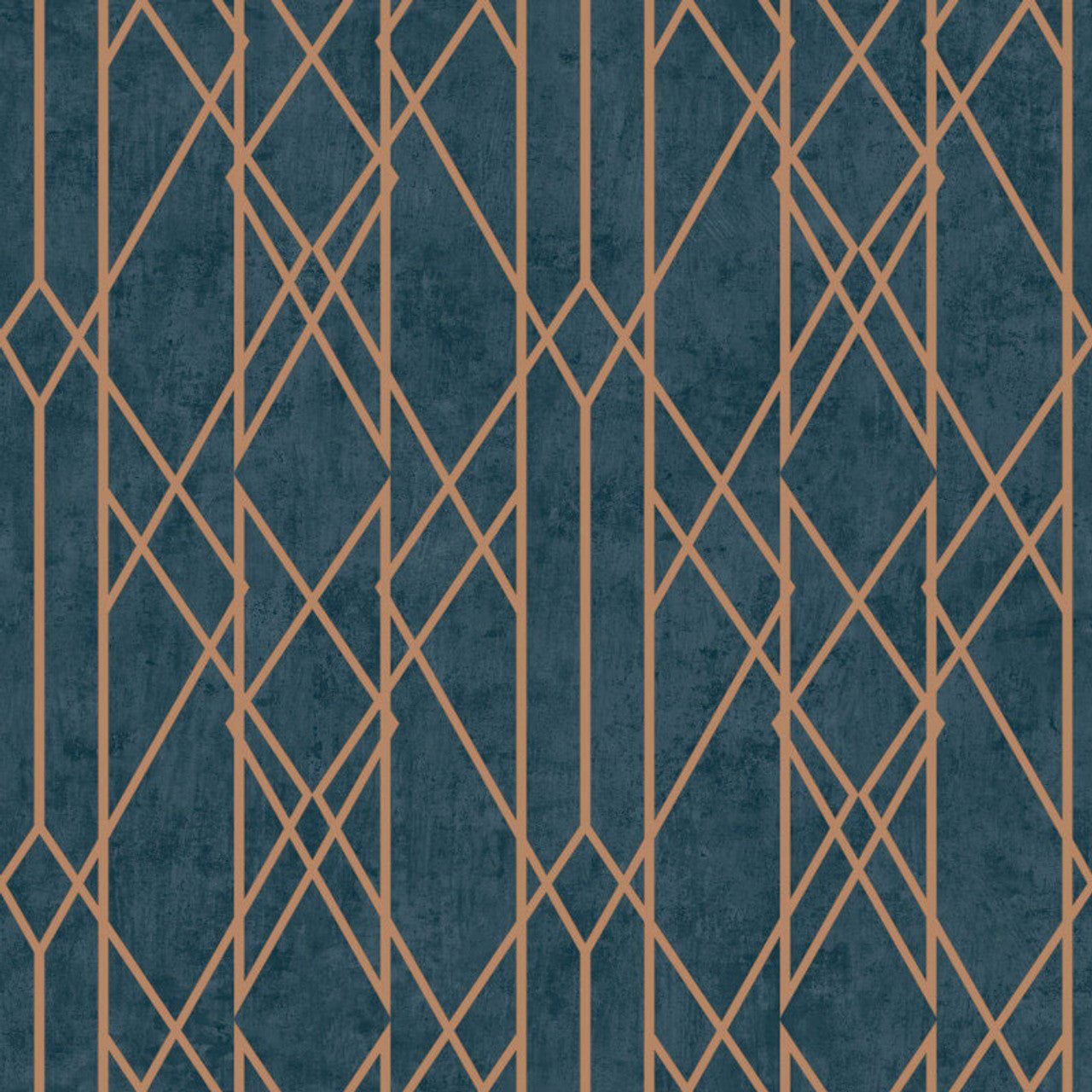 Kristina Geo Wallpaper - Navy Blue & Gold Metallic - Rasch - 215144 - Premier Wallcovering