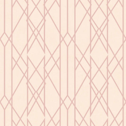 Kristina Geo Wallpaper - Blush & Rose Gold Metallic - Rasch - 215106 - Premier Wallcovering