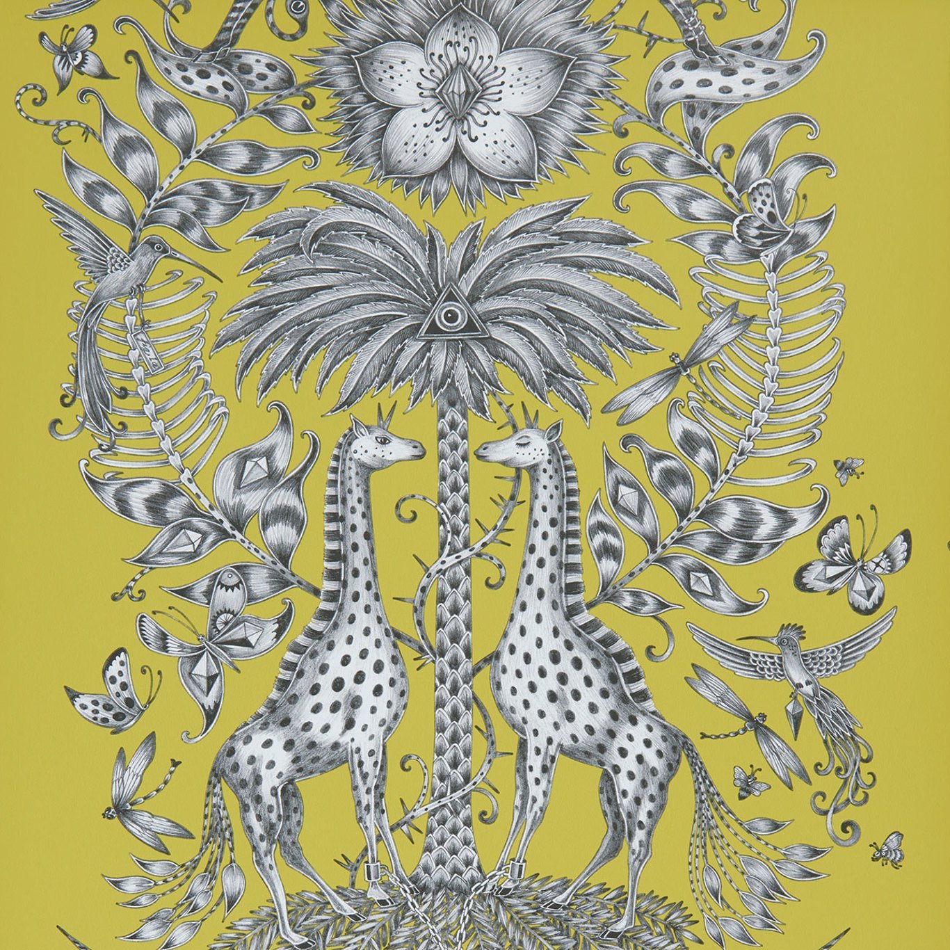 Kruger Wallpaper - Lime - Clarke & Clarke - Emma J Shipley - W0102/03 - Premier Wallcovering