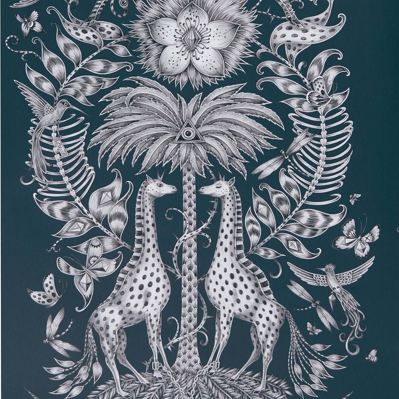 Kruger Wallpaper - Navy - Clarke & Clarke - Emma J Shipley - W0102/06 - Premier Wallcovering