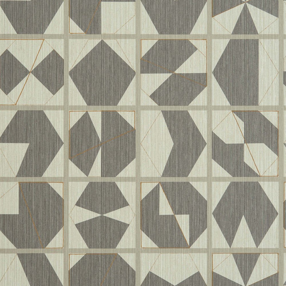 Kutani Vinyl Wallpaper - Silver/ Stone - Osborne & Little - W7557-02 - Premier Wallcovering