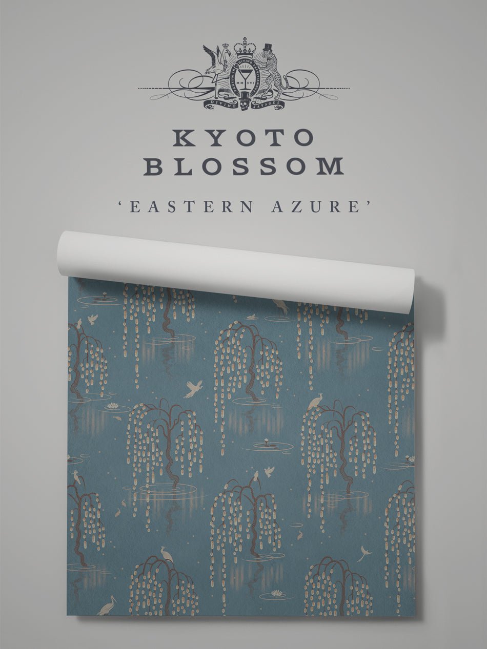 Kyoto Blossom Wallpaper - Eastern Azure - Divine Savages - DVS099-KYOTO-AZUR-WR - Premier Wallcovering