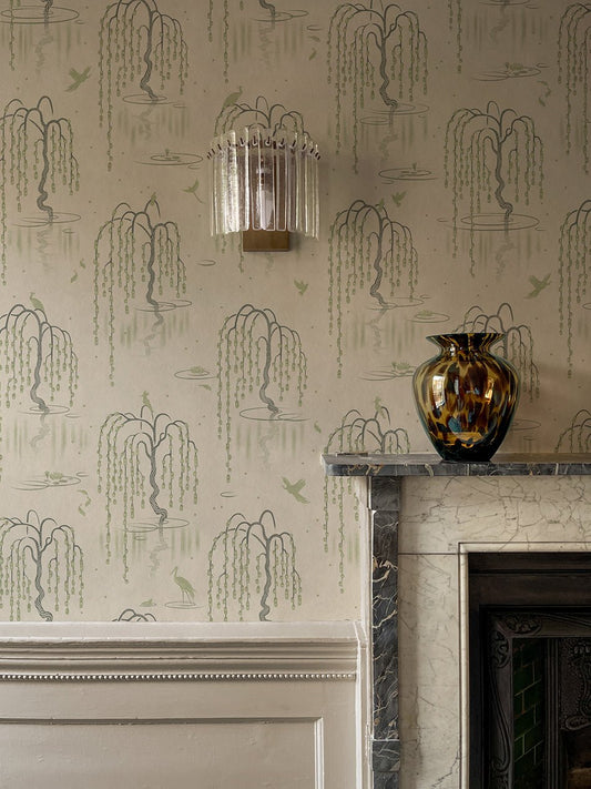 Kyoto Blossom Wallpaper - Zen Sage - Divine Savages - DVS147-KYOTO-ZSAG-WR - Premier Wallcovering