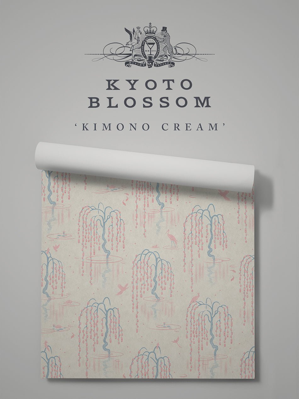 Kyoto Blossom Wallpaper - Kimono Cream - Divine Savages - DDVS150-KYOTO-KCRM-WR - Premier Wallcovering