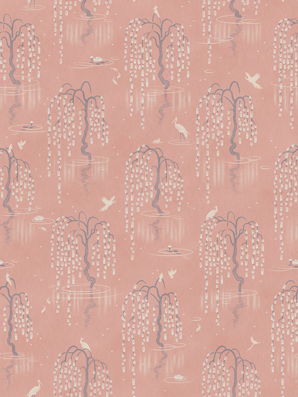 Kyoto Blossom Wallpaper - Lotus Pink - Divine Savages - DVS097-KYOTO-PINK-WR - Premier Wallcovering
