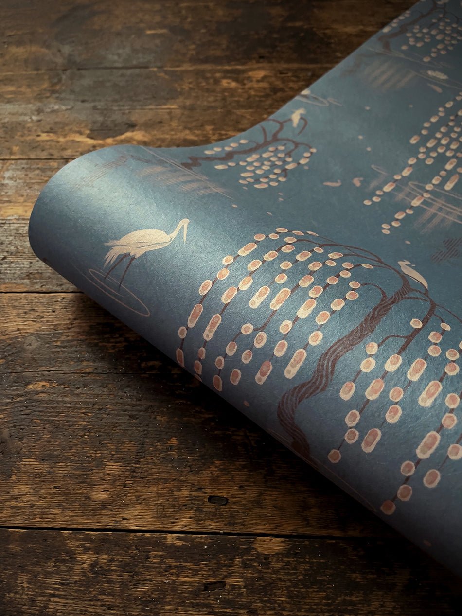 Kyoto Blossom Wallpaper - Eastern Azure - Divine Savages - DVS099-KYOTO-AZUR-WR - Premier Wallcovering