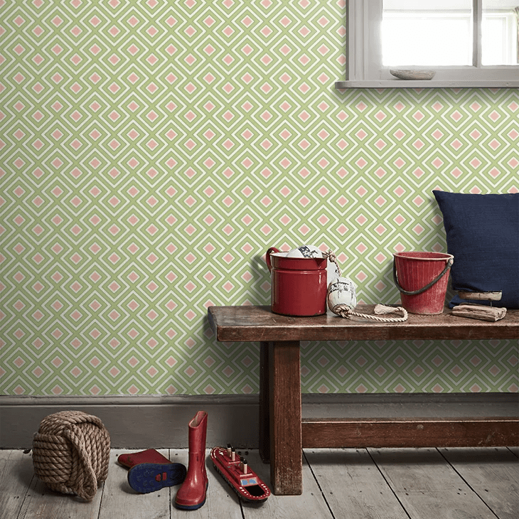 La Fiorentina Small Wallpaper - Green/ Blush - GP & J Baker - BW45098/2 - Premier Wallcovering