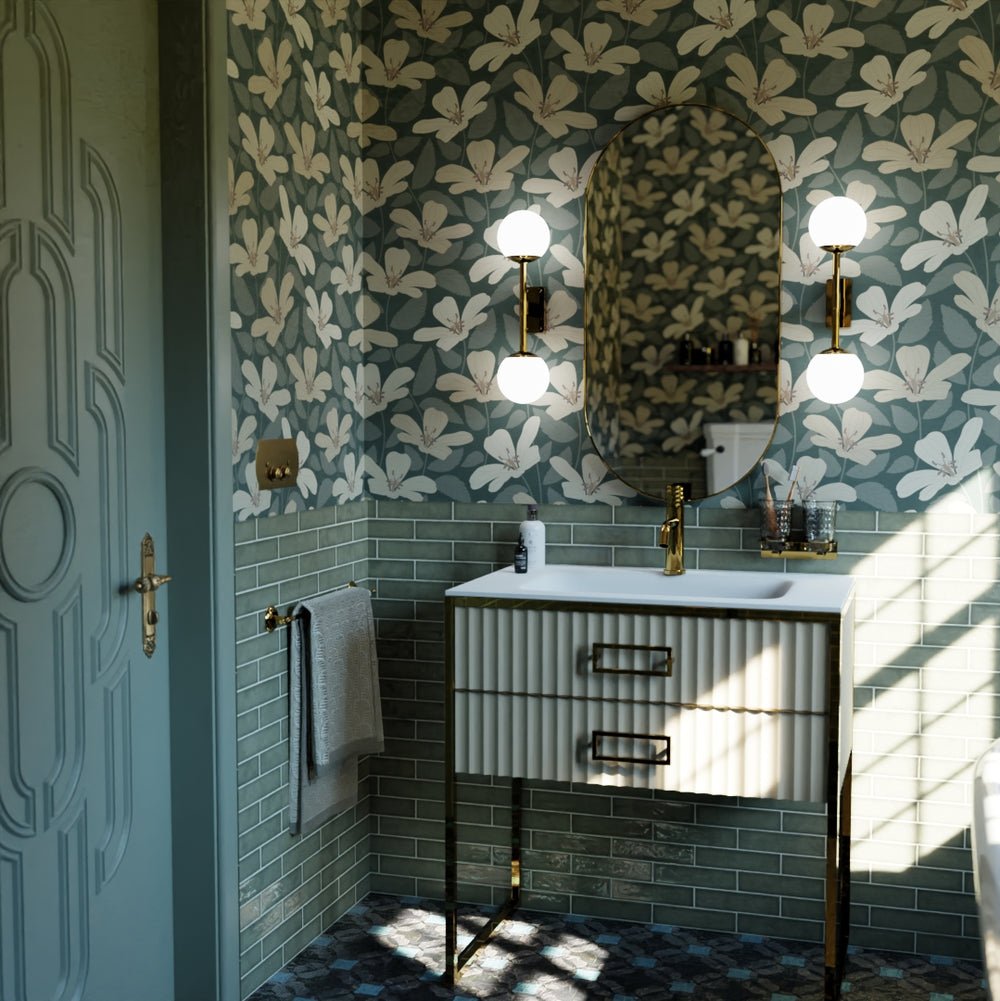La Fleur Wallpaper - Earthy Hues on Juniper - LAN100192 - Lucie Annabel - Premier Wallcovering