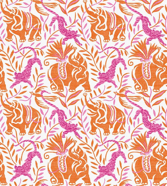 La Jungle Performance Fabric - Rosa - Christopher Farr Cloth - CF506 - 01 - Premier Wallcovering