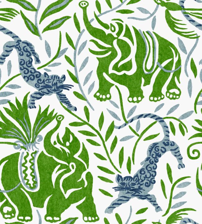 La Jungle Vinyl Wallpaper - Fern - Christopher Farr Cloth - CFW229 - 01 - Premier Wallcovering