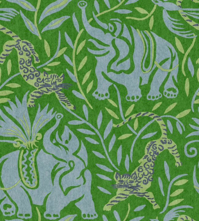 La Jungle Vinyl Wallpaper - Matcha - Christopher Farr Cloth - CFW229 - 02 - Premier Wallcovering