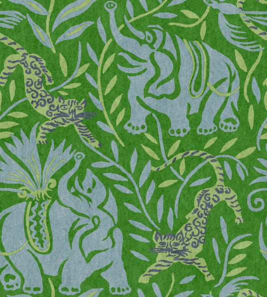 La Jungle Vinyl Wallpaper - Matcha - Christopher Farr Cloth - CFW229 - 02 - Premier Wallcovering
