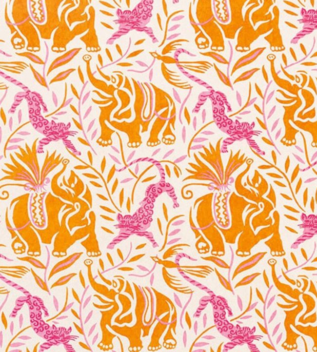 La Jungle Wallpaper - Fuchsia - Christopher Farr Cloth - CFW127 - 03 - Premier Wallcovering
