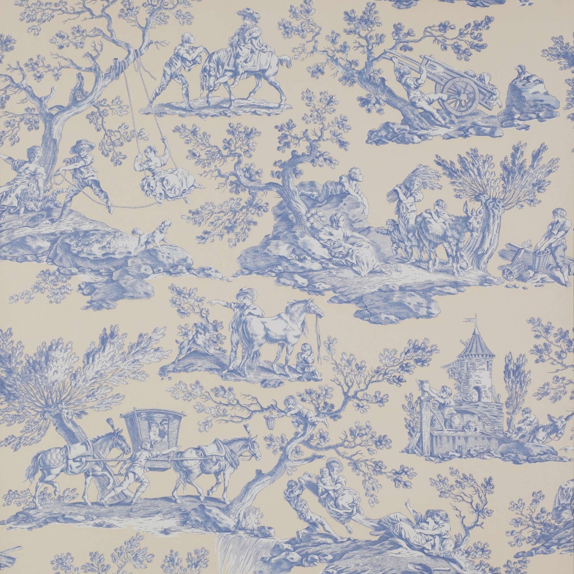 La Musardiere Wallpaper - Bleu - Manuel Canovas - 03015/03 - Premier Wallcovering