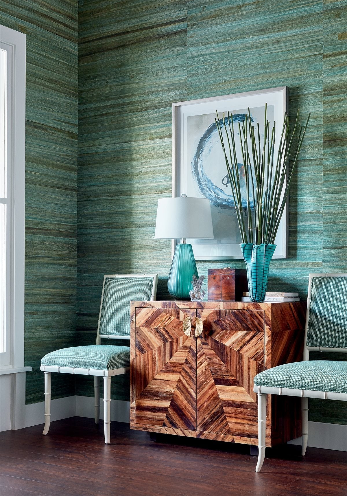 La Palma Wallpaper - Charcoal - Thibaut - T24048 - Premier Wallcovering