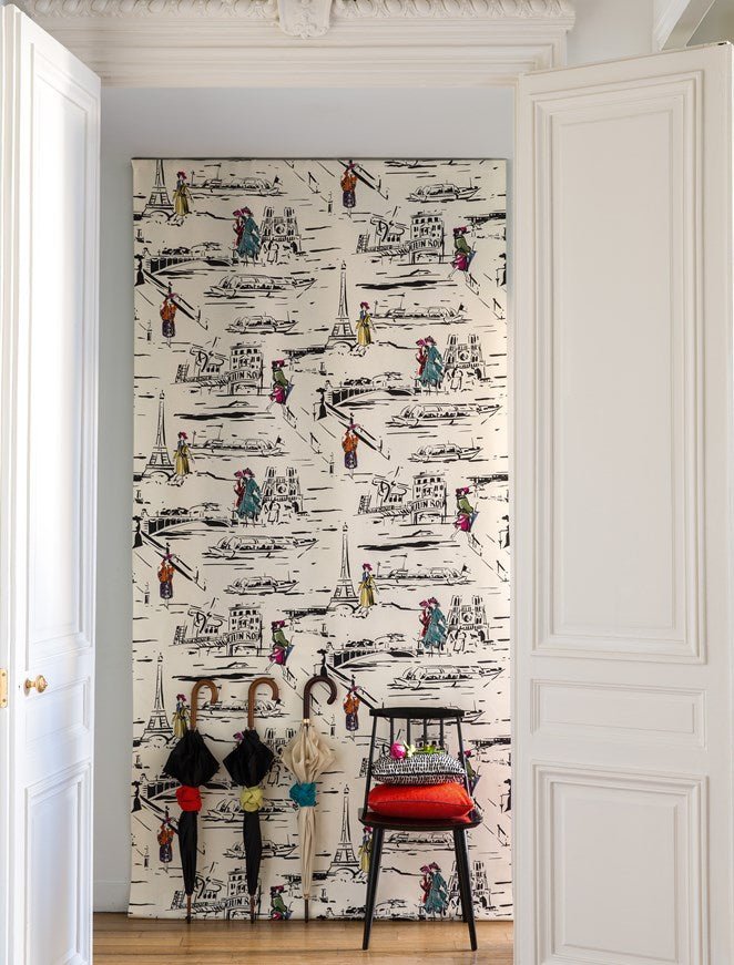 La Parisienne Fabric - Noir et Blanc - Manuel Canovas - 04911/01 - Premier Wallcovering