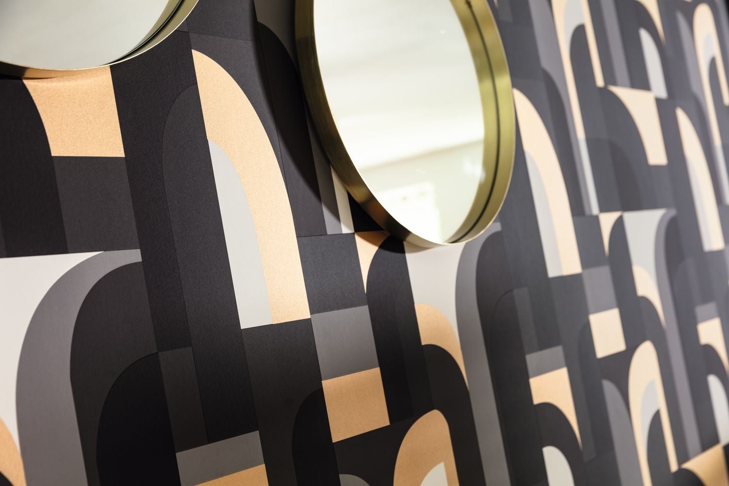 Labyrinth Doors Wallpaper - Noir - Caselio - 102089021 - Premier Wallcovering