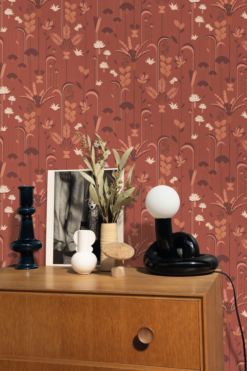 Labyrinth Ephemeral Wallpaper - Terracotta Cuivre - Caselio - 102094047 - Premier Wallcovering