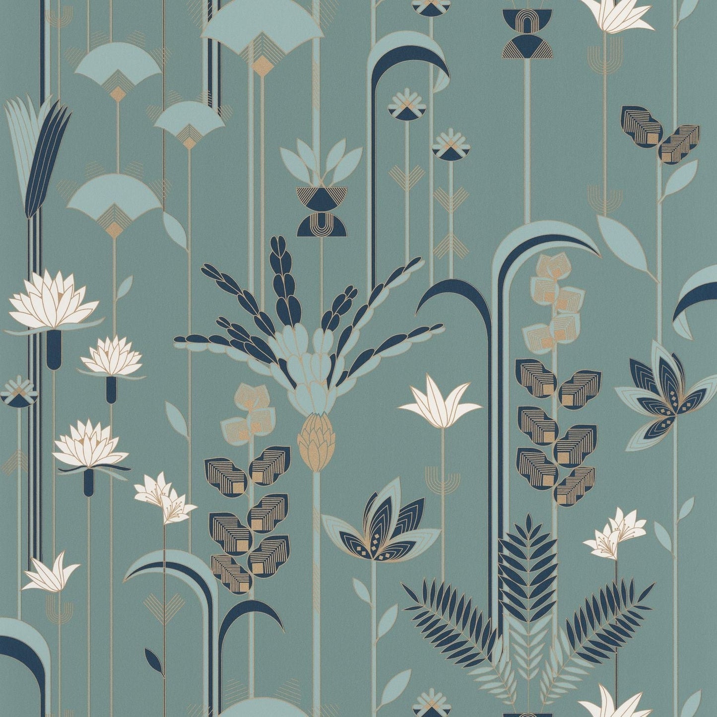 Labyrinth Ephemeral Wallpaper - Bleu Petrole - Caselio - 102096023 - Premier Wallcovering