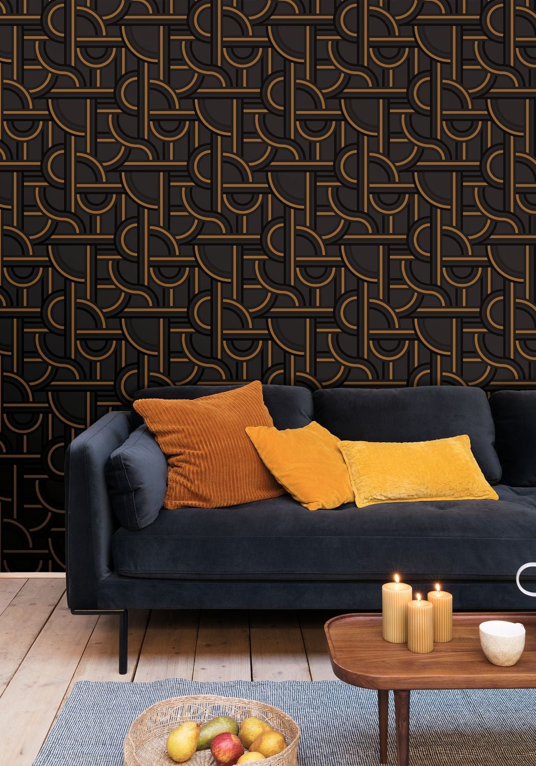 Labyrinth Impass Wallpaper - Noir - Caselio - 102129028 - Premier Wallcovering