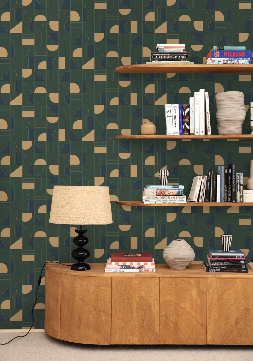 Labyrinth Puzzle Wallpaper - Bleu Kaki - Caselio - 102106179 - Premier Wallcovering