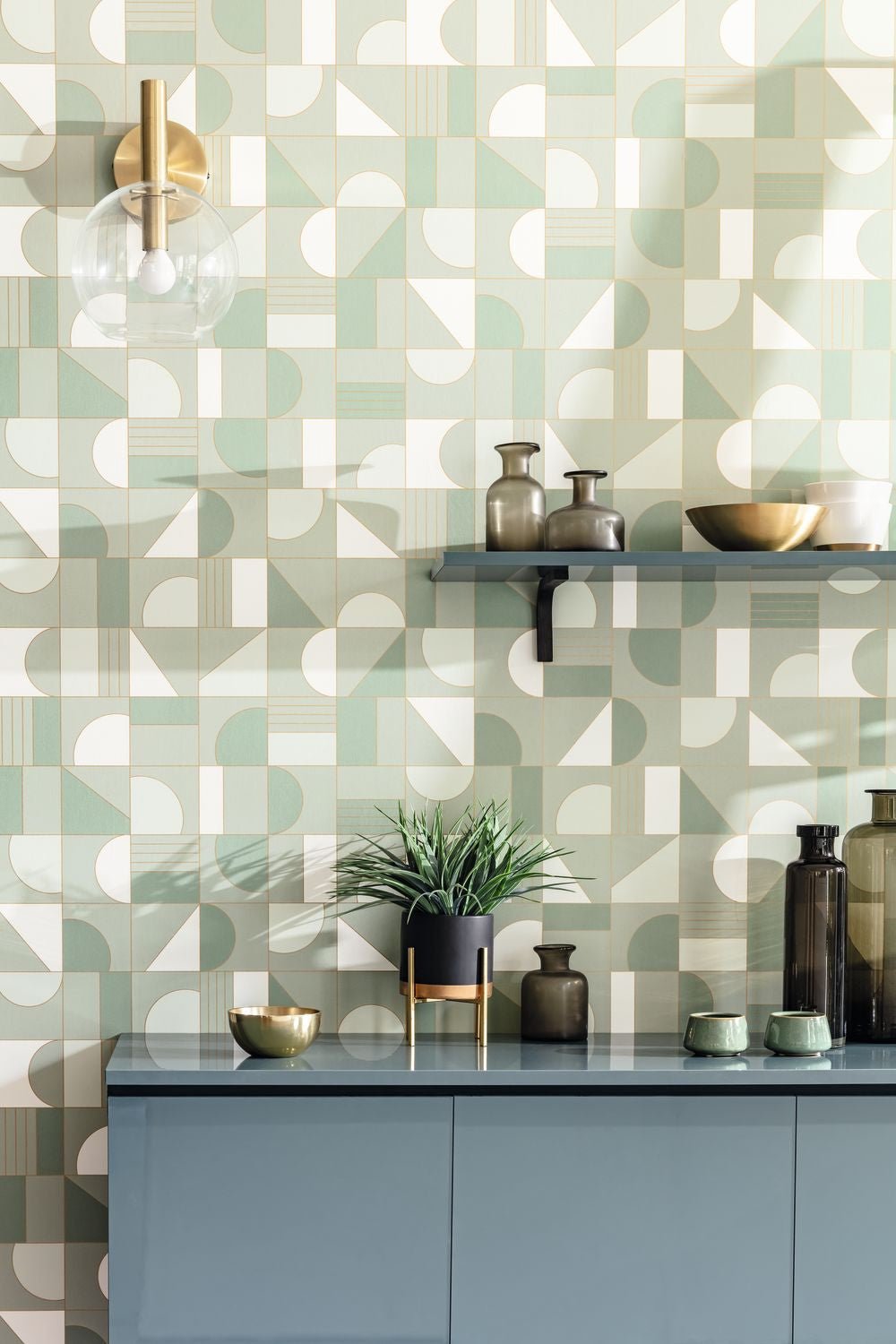 Labyrinth Puzzle Wallpaper - Amande - Caselio - 102107024 - Premier Wallcovering