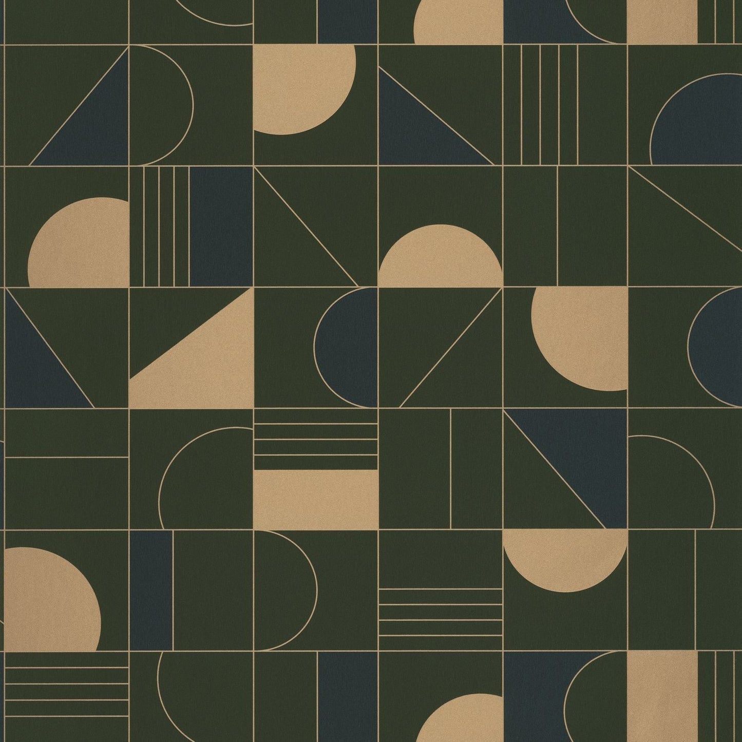 Labyrinth Puzzle Wallpaper - Bleu Kaki - Caselio - 102106179 - Premier Wallcovering