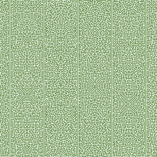 Labyrinth Wallpaper - Green - NLXL - JOB - 02 - Premier Wallcovering