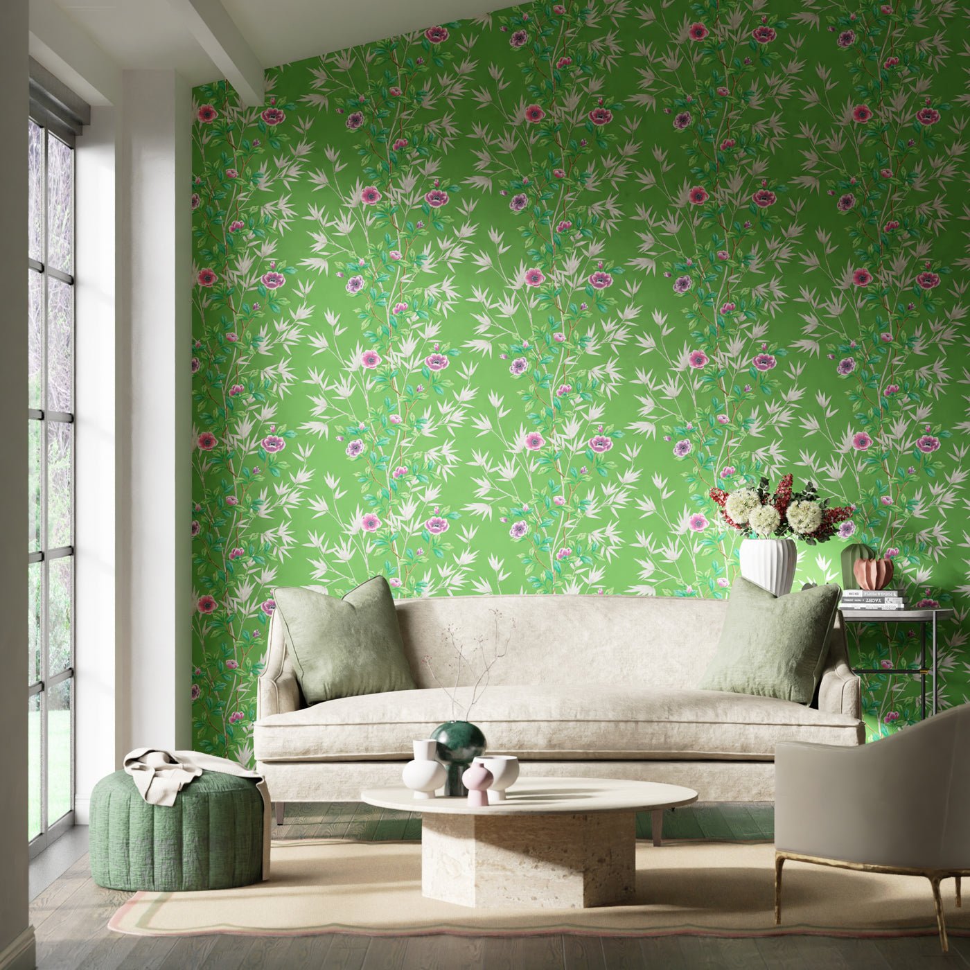 Lady Alford Wallpaper - Apple/Magenta - Harlequin - HDHW112900 - Premier Wallcovering