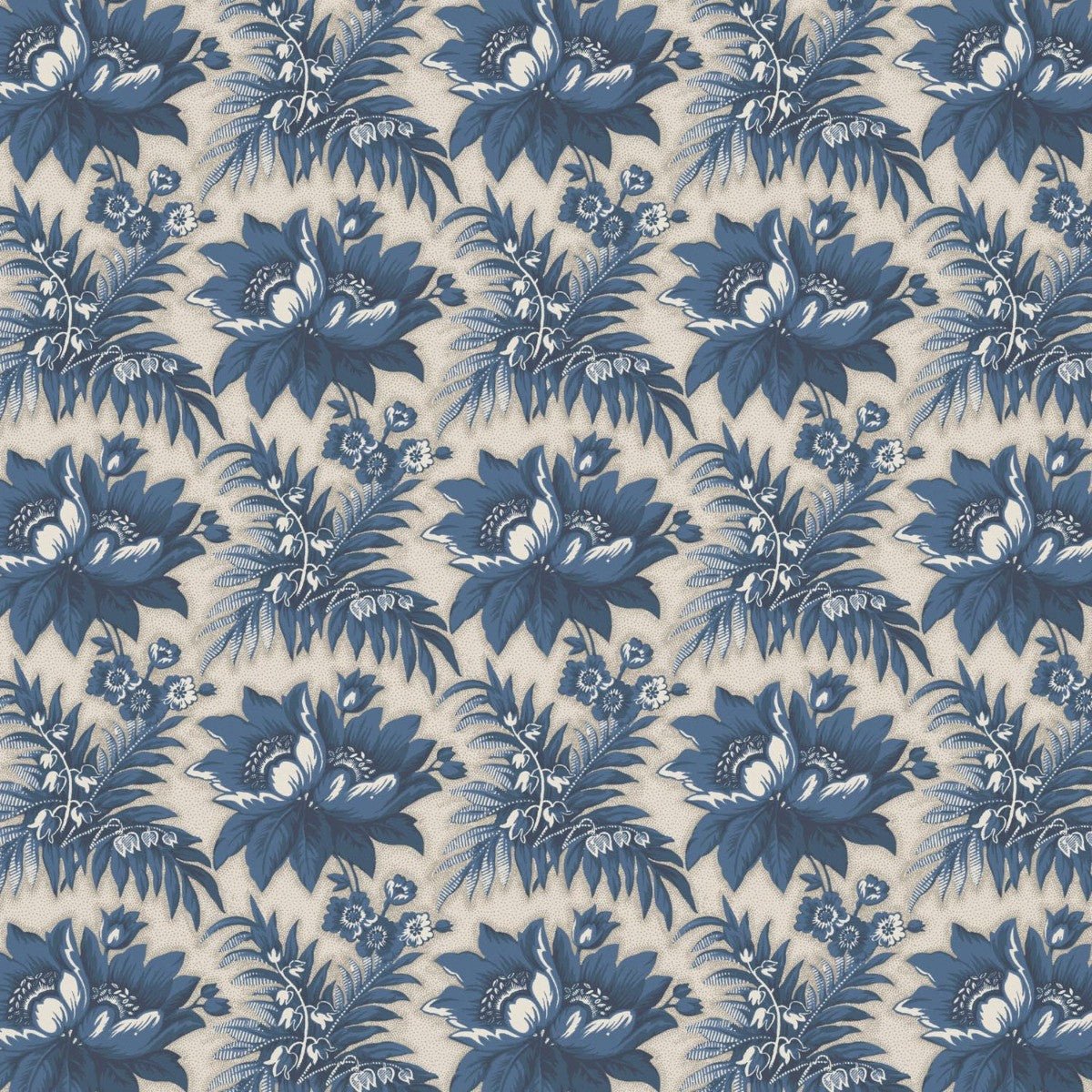 Lady Emma Wallpaper - Blue - Warner House - Premier Wallcovering