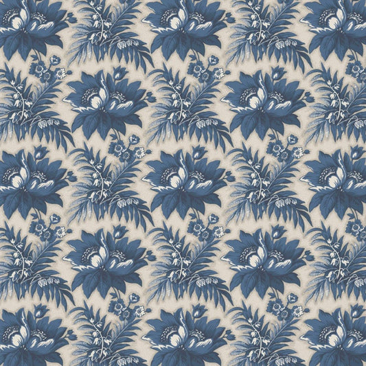 Lady Emma Wallpaper - Blue - Warner House - Premier Wallcovering