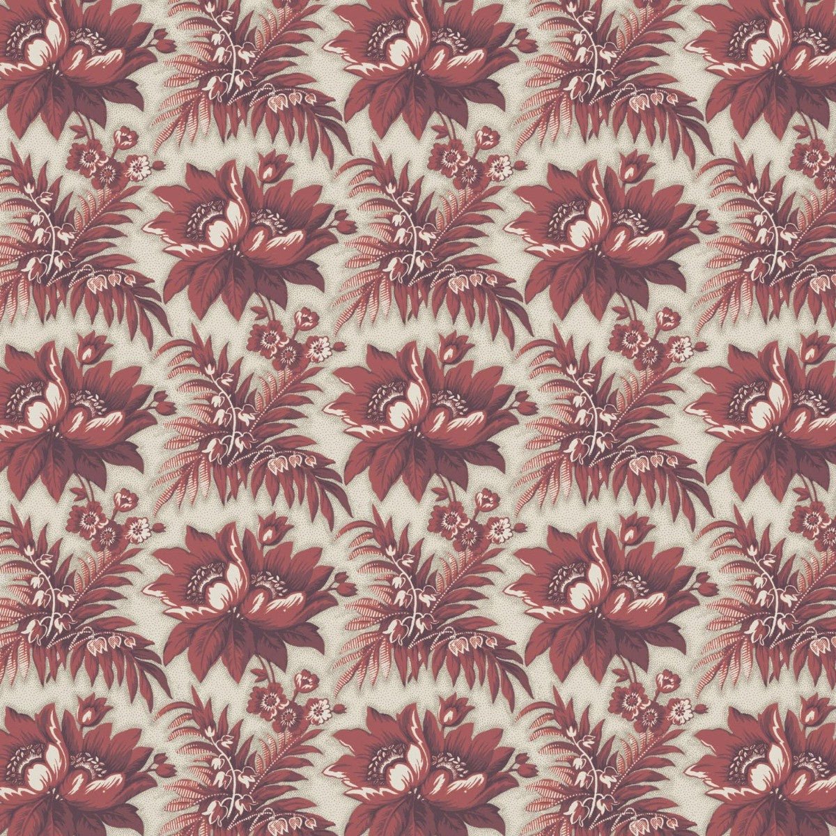 Lady Emma Wallpaper - Red - Warner House - Premier Wallcovering