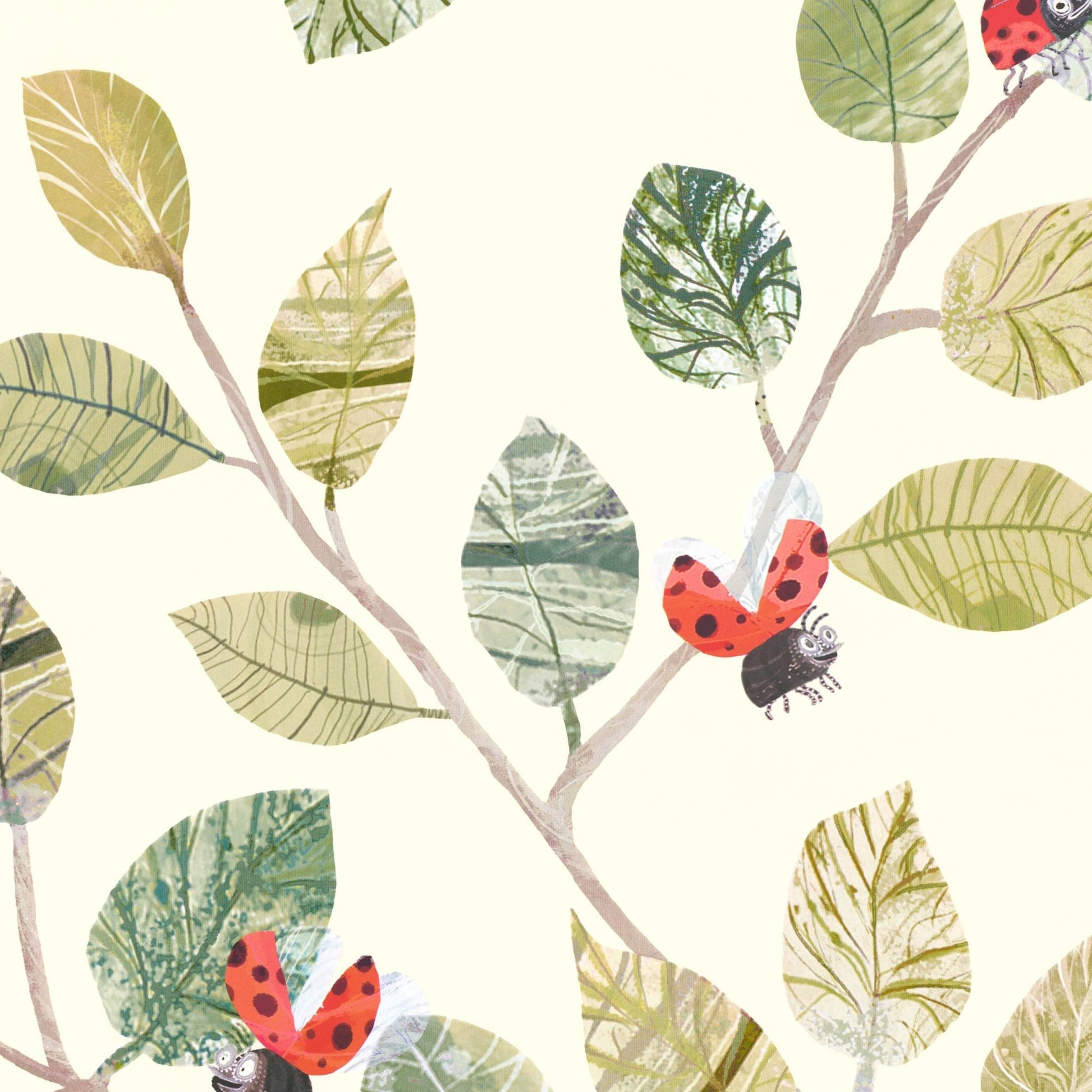 Ladybugs Wallpaper - Multi - Villa Nova - W586/01 - Premier Wallcovering