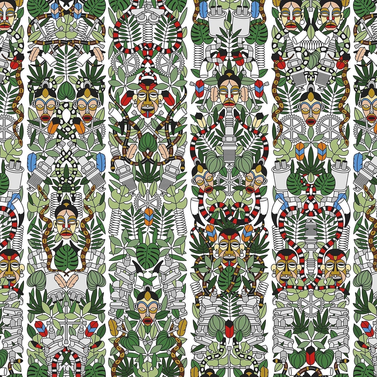 l’Afrique Wallpaper - Green - NLXL - JOB - 05 - Premier Wallcovering
