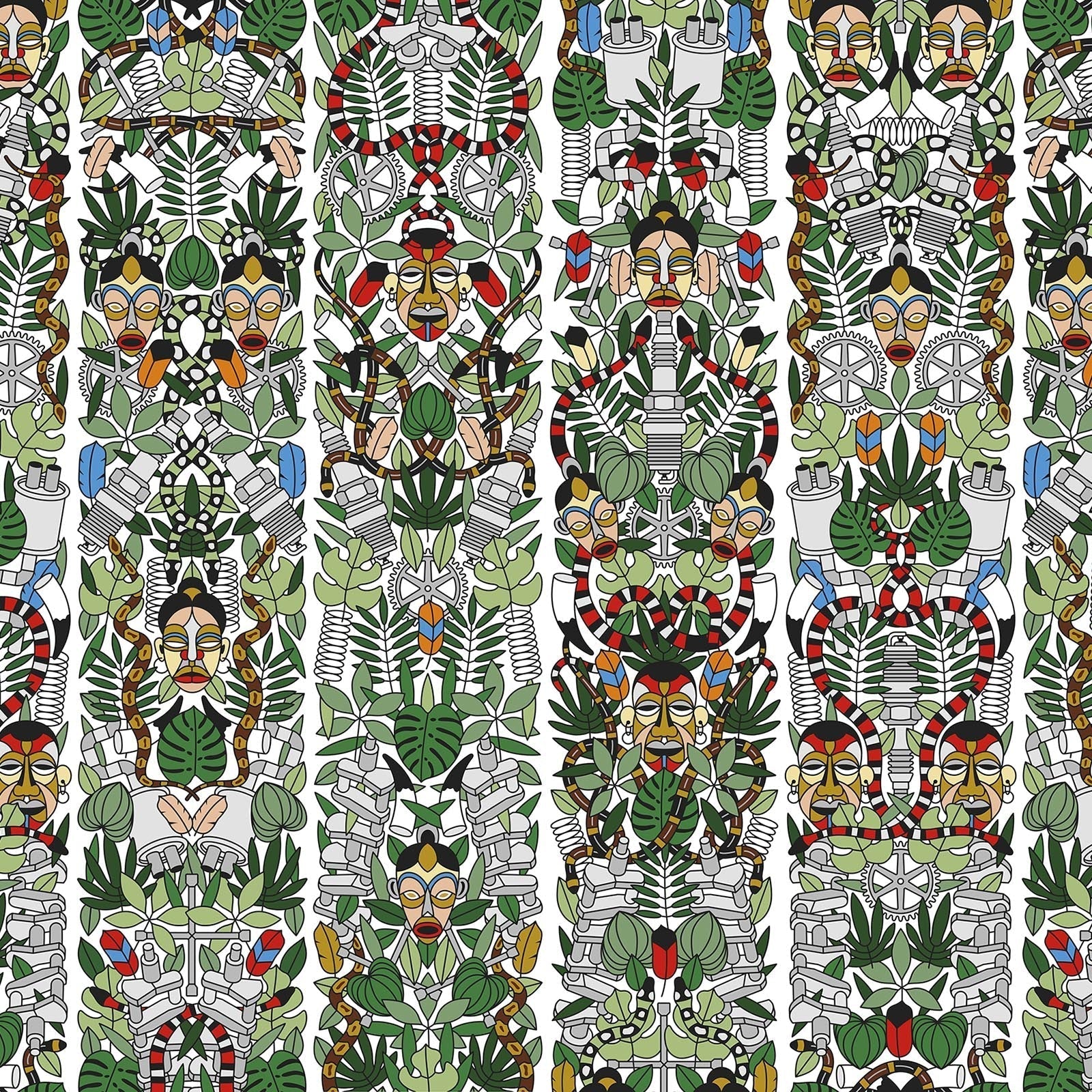 l’Afrique Wallpaper - Green - NLXL - JOB - 05 - Premier Wallcovering