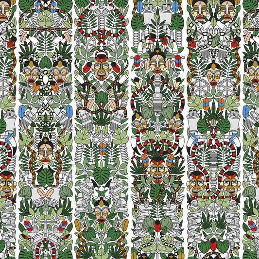 l’Afrique Wallpaper - Green - NLXL - JOB - 05 - Premier Wallcovering
