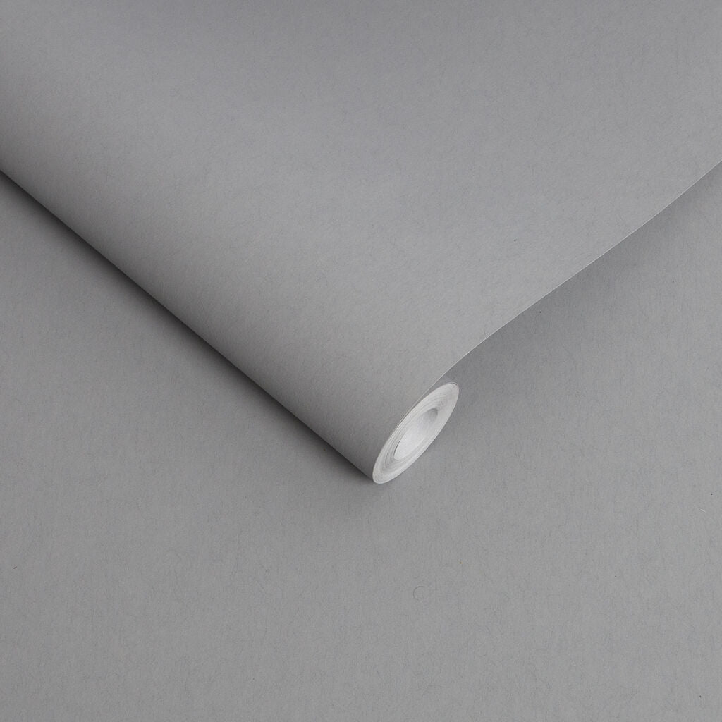 Lagom Plain Wallpaper - Grey - Graham & Brown - 106841 - Premier Wallcovering