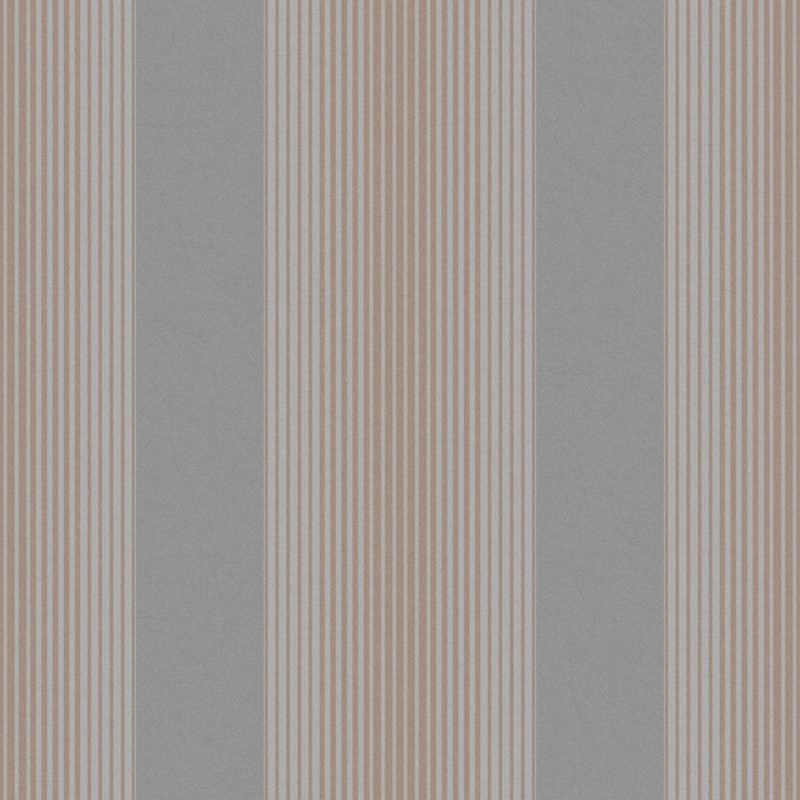 Lagom Stripe Wallpaper - Grey Rose Gold - Graham & Brown - 106766 - Premier Wallcovering