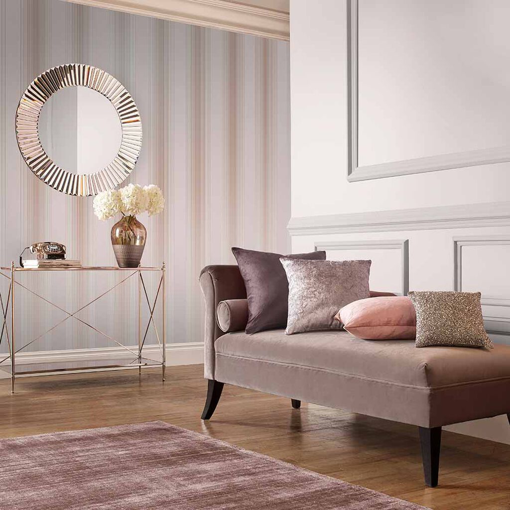 Lagom Stripe Wallpaper - Blush & Rose Gold - Graham & Brown - 106765 - Premier Wallcovering