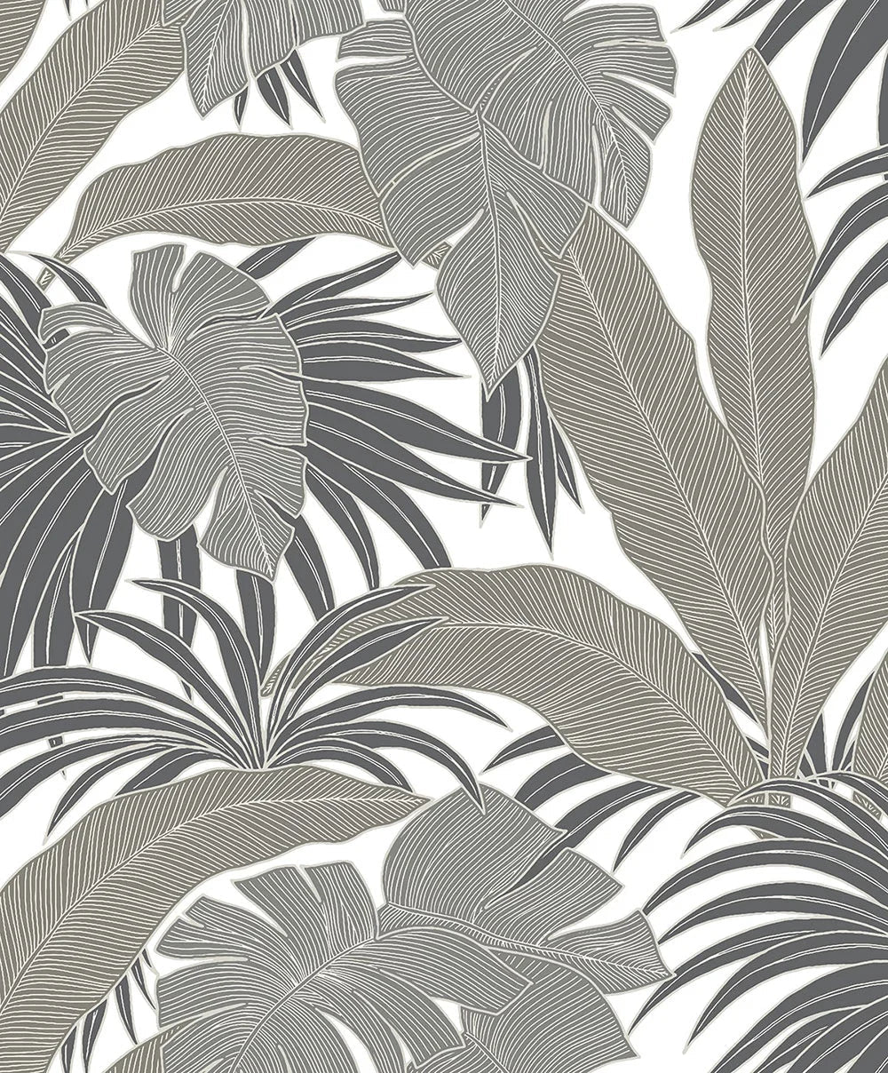 Laguna Leaf Wallpaper - Pavestone - NextWall - NW58707 - Premier Wallcovering